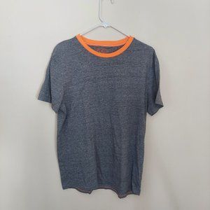 Large Orange and Grey American Eagle Crew Cut Short Sleeve T-Shirt
